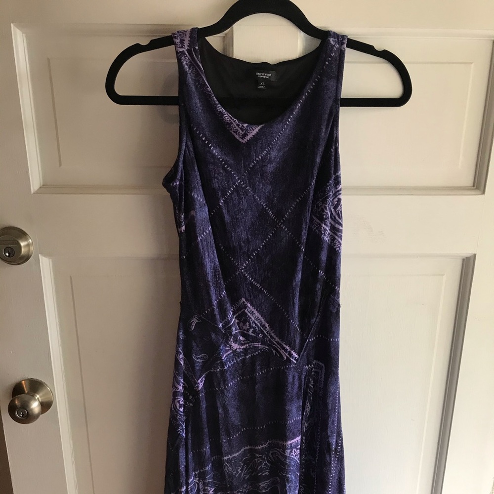 Vera Wang Purple Patterned Dress